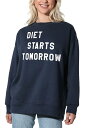 【送料無料】 アンブランデッド レディース Tシャツ トップス Women's Suburban Riot Diet Starts Oversized Graphic Sweatshirt Navy