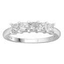 【送料無料】 アンブランデッド レディース リング アクセサリー Platinum 1 Carat T.W. Diamond 5-Stone Anniversa...