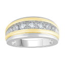 【送料無料】 アンブランデッド メンズ リング アクセサリー Men's Two Tone 10k Gold 1 Carat T.W. Diamond Wedd...