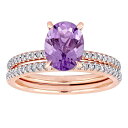 【送料無料】 ステラ グレース レディース リング アクセサリー Stella Grace 14k Rose Gold Oval Amethyst & 1/4 Carat T.W. Diamond Engagement Ring Set 14k Rsgold