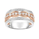【送料無料】 アンブランデッド レディース リング アクセサリー 14k Two-Tone Rose & White Gold 3/8 Carat T.W. D...