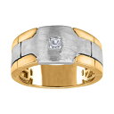 【送料無料】 アンブランデッド メンズ リング アクセサリー Men's 14k 2-Tone Gold 1/5 Carat T.W. Diamond Ring...