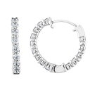 【送料無料】 アンブランデッド レディース ピアス・イヤリング アクセサリー 14k White Gold 2 Carat T.W. Diamond Hoop ...