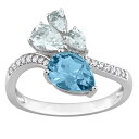 【送料無料】 ステラ グレース レディース リング アクセサリー Stella Grace 14k White Gold London Blue Topaz Aquamarine & 1/10 Carat T.W. Diamond Toi et Moi Ring 14k White Gold(4)