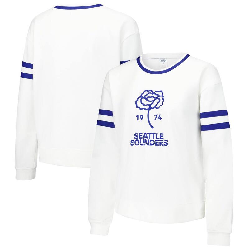 【送料無料】 アンブランデッド レディース Tシャツ トップス Women's Concepts Sport White Seattle Sounders FC Borough Long Sleeve T-Shirt Snd Whiteのサムネイル