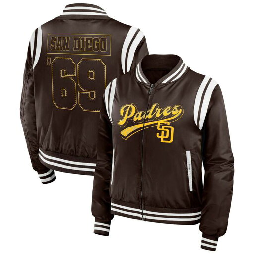 【送料無料】 ウェア バイ エリン アンドルーズ レディース ジャケット・ブルゾン アウター Women's WEAR by Erin Andrews Brown San Diego Padres Football Bomber Jacket Pad Brown 【送料無料】 ウェア バイ エリン アンドルーズ レディース ジャケット・ブルゾン アウター Women's WEAR by Erin Andrews Brown San Diego Padres Football Bomber Jacket Pad Brown