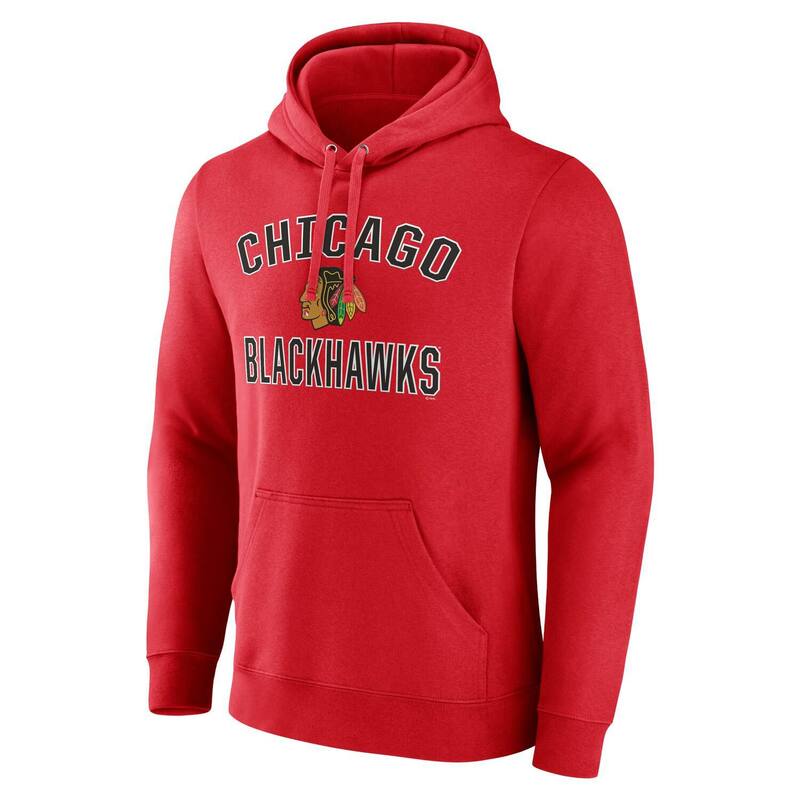 【送料無料】 ファナティクス メンズ Tシャツ トップス Men's Fanatics Red Chicago Blackhawks Victory Arch Pullover Hoodie Hwk Red