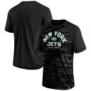 【送料無料】 ファナティクス メンズ Tシャツ トップス Men's Fanatics New York Jets Blackout Hail Mary Raglan T-Shirt Jet Black