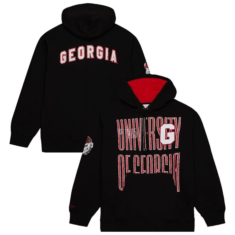 【送料無料】 ミッチェル&ネス メンズ Tシャツ トップス Men's Mitchell & Ness Black Georgia Bulldogs Team OG Fleece 2.0 Pullover Hoodie Uga Black
