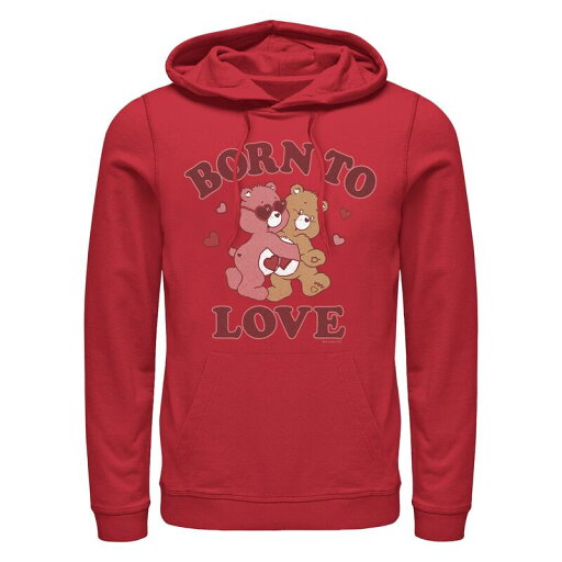 【送料無料】 ライセンス キャラクター メンズ Tシャツ トップス Men's Care Bears Born To Love Graphic Hoodie Red 【送料無料】 ライセンス キャラクター メンズ Tシャツ トップス Men's Care Bears Born To Love Graphic Hoodie Red