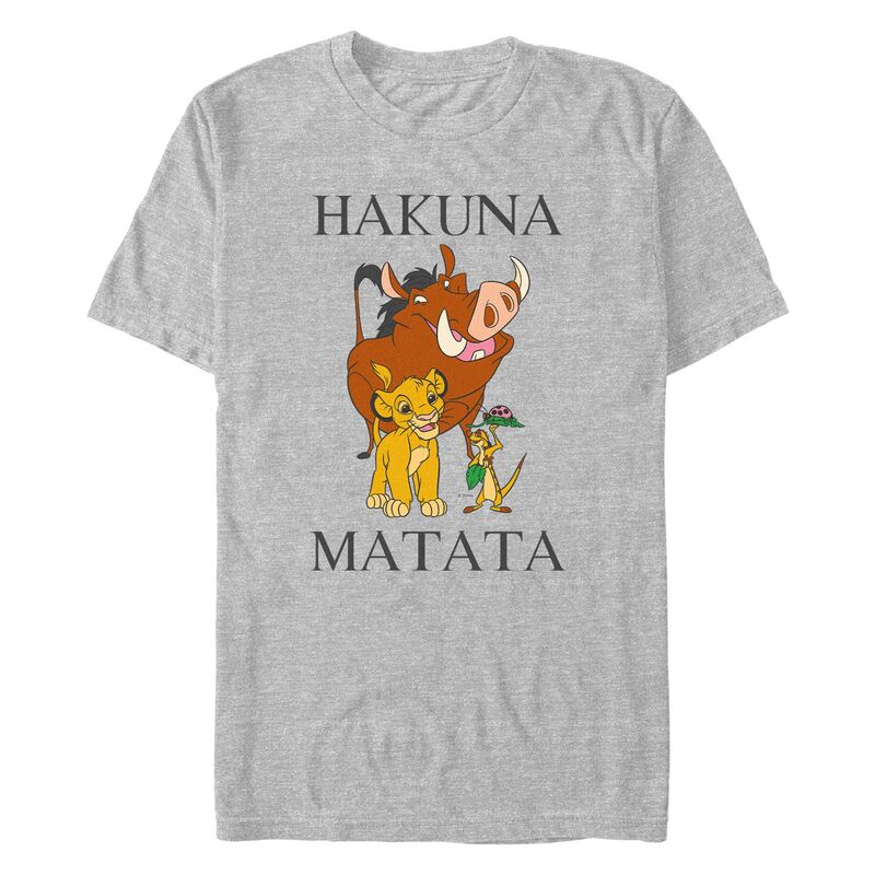 【送料無料】 ディズニー メンズ Tシャツ トップス Disney's The Lion King Simba Pumbaa & Timon Bug Snack Men's Graphic Tee Athletic Heather