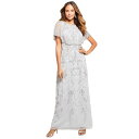 【送料無料】 ロアマンズ レディース ワンピース トップス Roaman's Women's Plus Size Beaded Cape Gown Pearl ...