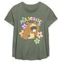 【送料無料】 ライセンス キャラクター レディース Tシャツ トップス Plus Size Pokemon Majestic Creature Spring Vibes Flowy Graphic Tee Sage