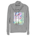 【送料無料】 ライセンス キャラクター レディース Tシャツ トップス Women's Pokemon Sylveon Poster Cowlneck Graphic Lightweight Long Sleeve Gray Heather