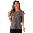 【送料無料】 アレグラ ケー レディース Tシャツ トップス Tweed Tops for Women's Summer Plaid Cap Sleeve Ca...