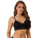 【送料無料】 アレグラ ケー レディース ブラジャー アンダーウェア Women's Mesh Polka Dot Wireless Bra U-Shaped ...