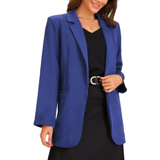 【送料無料】 アレグラ ケー レディース ジャケット・ブルゾン アウター Business Blazer for Women's Single Breasted Long Sleeve Office Casual Blazer Jacket Blue 【送料無料】 アレグラ ケー レディース ジャケット・ブルゾン アウター Business Blazer for Women's Single Breasted Long Sleeve Office Casual Blazer Jacket Blue