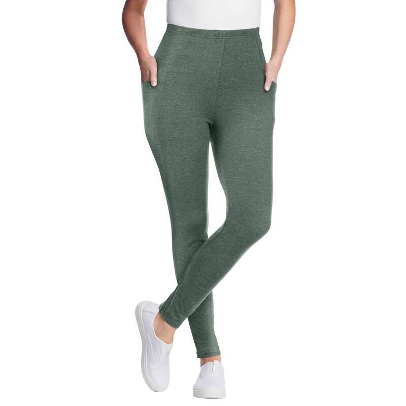 ウーマン ウィズイン レディース ボトムス カジュアルパンツ プラスサイズ プチ Woman Within Women's Plusize Petite Pocket Legging Pine