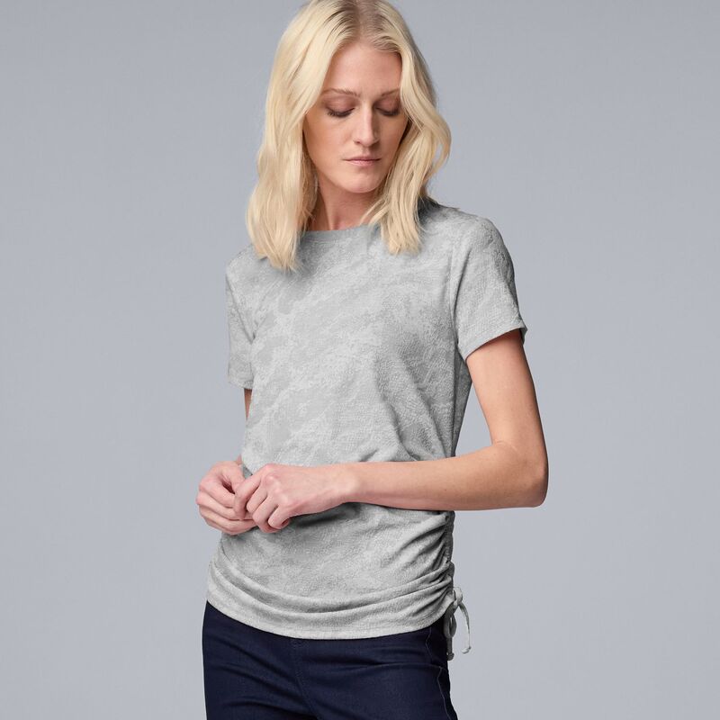 ̵ 饦 ǥ T ȥåץ Women's Simply Vera Vera Wang Side Ruche...