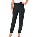 【送料無料】 ロアマンズ レディース カジュアルパンツ ボトムス Roaman's Women's Plus Size Tall Classic Bend Over Pant Black(4)