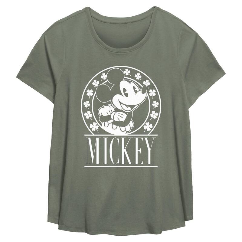 ディズニー レディース トップス Tシャツ プラスサイズ グラフィック Disney's Mickey Mouse Lucky Sta..