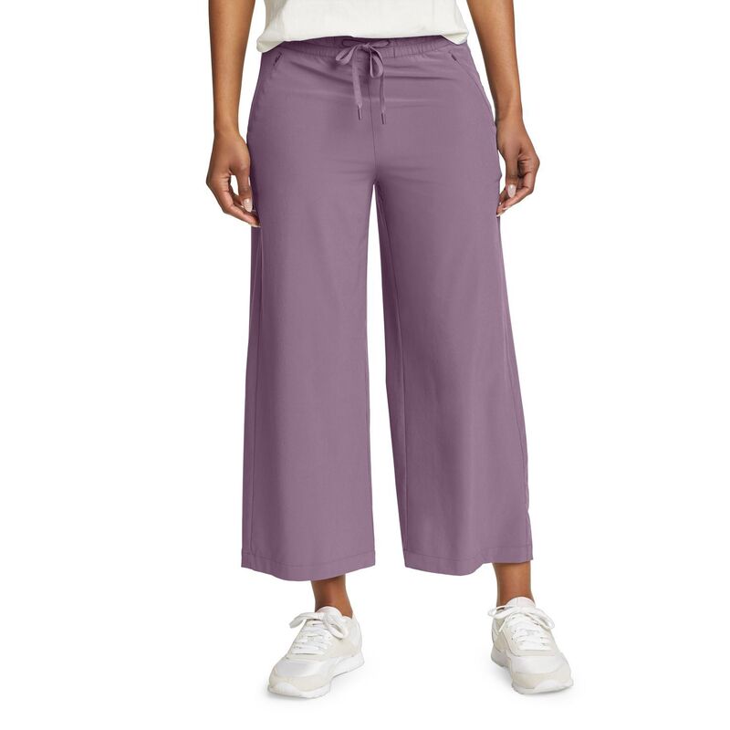 楽天ReVida 楽天市場店エディー バウアー レディース ボトムス カジュアルパンツ ワイドレッグ プチ Petiteddie Bauer Departure Wide Leg Pants Violet バイオレット