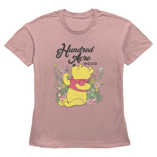 【送料無料】 ディズニー レディース Tシャツ トップス Disney's Winnie The Pooh Hundred Acre Wood Blowing Dandelions Women's Graphic Tee Desert Pink 【送料無料】 ディズニー レディース Tシャツ トップス Disney's Winnie The Pooh Hundred Acre Wood Blowing Dandelions Women's Graphic Tee Desert Pink