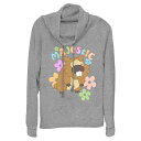 【送料無料】 ライセンス キャラクター レディース Tシャツ トップス Women's Pokemon Majestic Creature Spring Vibes Cowlneck Graphic Lightweight Long Sleeve Gray Heather