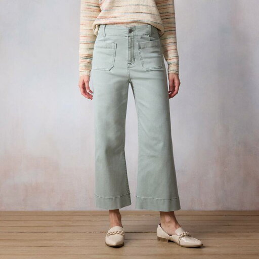 【送料無料】 LC Lauren Conrad レディース カジュアルパンツ ボトムス Petite LC Lauren Conrad Super High-Rise Wide Leg Cropped Pants Valor Green 【送料無料】 LC Lauren Conrad レディース カジュアルパンツ ボトムス Petite LC Lauren Conrad Super High-Rise Wide Leg Cropped Pants Valor Green