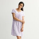 【送料無料】 クロフト&バロー レディース ナイトウェア アンダーウェア Women's Croft & Barrow Knit Sleep Gown Lave...