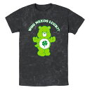 【送料無料】 ライセンス キャラクター メンズ Tシャツ トップス Men's Care Bears Who Needs Luck Mineral Wash Graphic Tee Black(4)