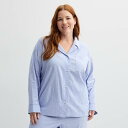 【送料無料】 ソノマ レディース ナイトウェア アンダーウェア Plus Size Sonoma Goods For Life Woven Pajama Top...