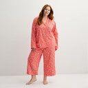 【送料無料】 ソノマ レディース ナイトウェア アンダーウェア Plus Size Sonoma Goods For Life Woven Pajama Top...