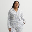 【送料無料】 ソノマ レディース ナイトウェア アンダーウェア Plus Size Sonoma Goods For Life Woven Pajama Top...