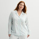 【送料無料】 ソノマ レディース ナイトウェア アンダーウェア Plus Size Sonoma Goods For Life Woven Pajama Top...