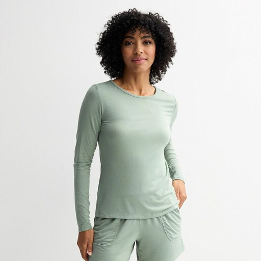 【送料無料】 ソノマ レディース Tシャツ トップス Women's Sonoma Goods For Life Long Sleeve Sleep T-Shirt Iceberg Green 【送料無料】 ソノマ レディース Tシャツ トップス Women's Sonoma Goods For Life Long Sleeve Sleep T-Shirt Iceberg Green