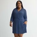 【送料無料】 ソノマ レディース ナイトウェア アンダーウェア Plus Size Sonoma Goods For Life Pointelle Sleep Robe Pledge Blue(4)