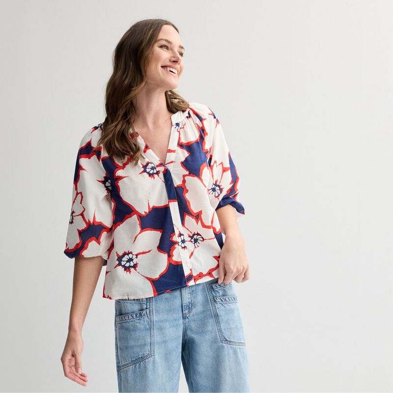 【送料無料】 ソノマ レディース シャツ トップス Petite Sonoma Goods For Life Shirred Y-Neck Ballo..