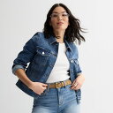 【送料無料】 ソノマ レディース ジャケット・ブルゾン アウター Petite Sonoma Goods For Life Button-Down Denim Jacket Medium Wash(4)