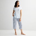 【送料無料】 クロフト&バロー レディース ナイトウェア アンダーウェア Women's Croft & Barrow Mom's Day Sleep Set Lovely Daisies
