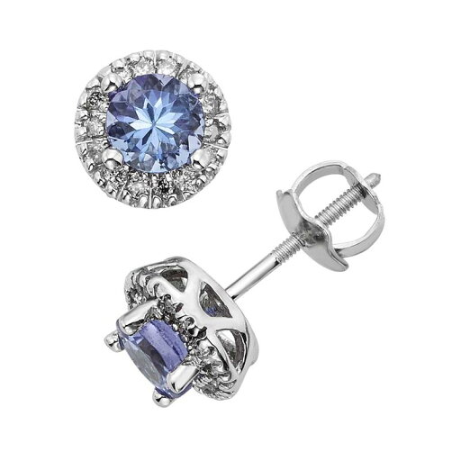 【送料無料】 アンブランデッド レディース ピアス・イヤリング アクセサリー The Regal Collection Tanzanite and 1/8 Carat T.W. IGL Certified Diamond 14k White Gold Tiered Halo Stud Earrings Purple 【送料無料】 アンブランデッド レディース ピアス・イヤリング アクセサリー The Regal Collection Tanzanite and 1/8 Carat T.W. IGL Certified Diamond 14k White Gold Tiered Halo Stud Earrings Purple