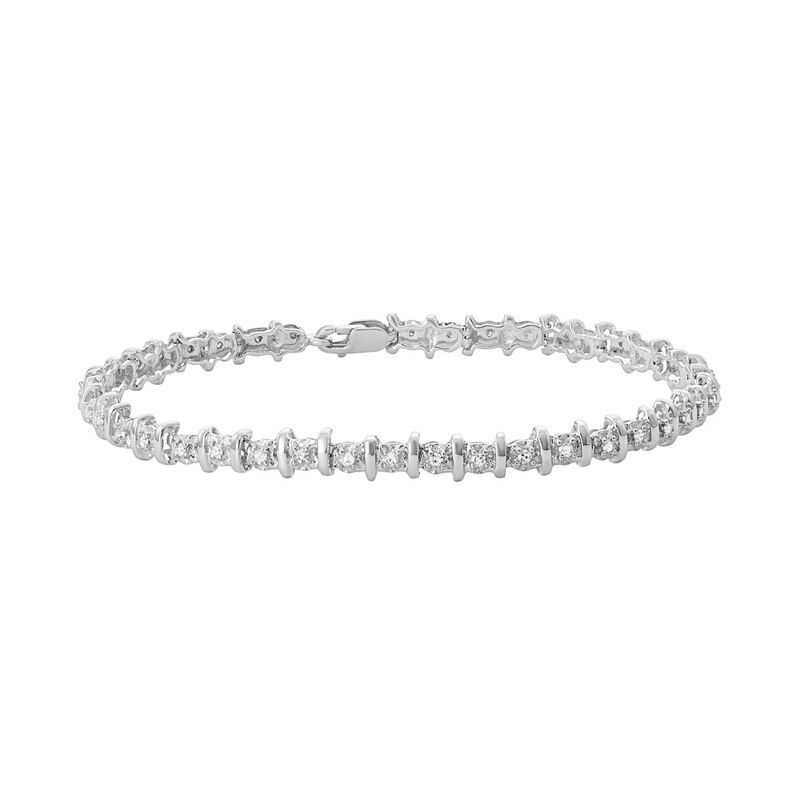 【送料無料】 アンブランデッド レディース ブレスレット・バングル・アンクレット アクセサリー 10k Gold 1/2 Carat T.W. Diamond Tennis Bracelet White
