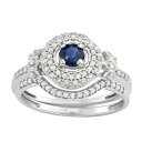 【送料無料】 アンブランデッド レディース リング アクセサリー 14k White Gold Gemstone & 5/8 Carat T.W. Diamond Engagement Ring Blue Sapphire(4)