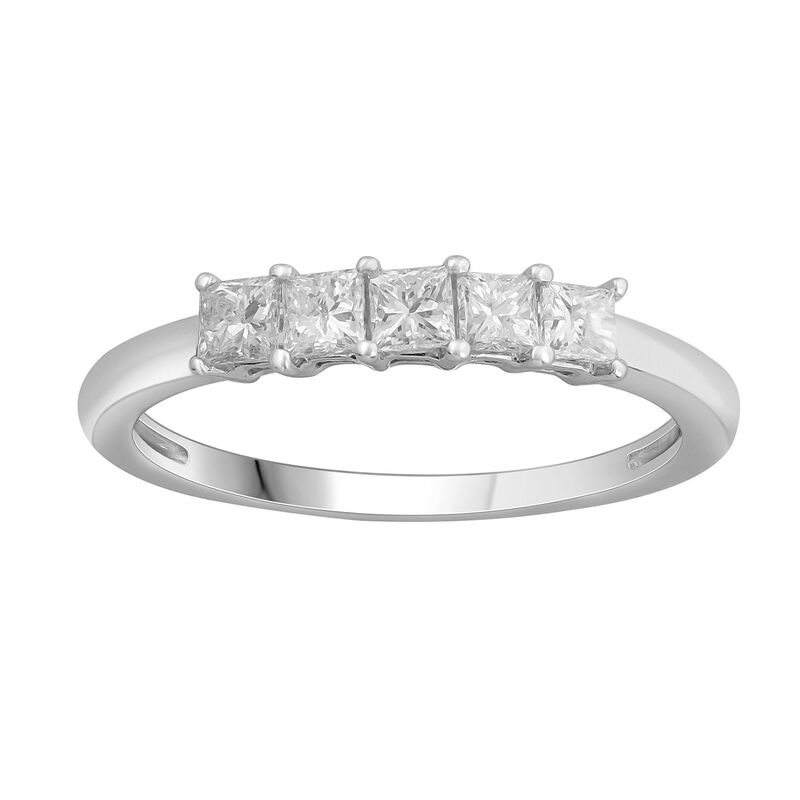 【送料無料】 アンブランデッド レディース リング アクセサリー Platinum 1/2 Carat T.W. 5-Stone Diamond Anniversary Band Platinum