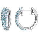 【送料無料】 ステラ グレース レディース ピアス・イヤリング アクセサリー Stella Grace 10k White Gold London Blue Topaz Hoop Earrings 10k Whgold(4)