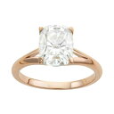 【送料無料】 チャールズ アンド コルバード レディース リング アクセサリー Charles & Colvard 14k Gold 2 1/3 Carat T.W. Lab-Created Elongated Cushion Solitaire Engagement Ring Rose
