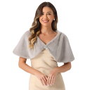 【送料無料】 アレグラ ケー レディース ニット・セーター アウター Women's Elegant Faux Fur Shawl Bridal Wedding Party Wrap Stole Shrug Grey