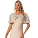 【送料無料】 アレグラ ケー レディース ニット・セーター アウター Women's Elegant Faux Fur Shawl Bridal Wedding Party Wrap Stole Shrug Tan