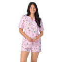 【送料無料】 クドルドッズ レディース ナイトウェア アンダーウェア Women's Cuddl Duds Short Sleeve Split Neck Pa...