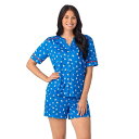 【送料無料】 クドルドッズ レディース ナイトウェア アンダーウェア Women's Cuddl Duds Short Sleeve Split Neck Pa...